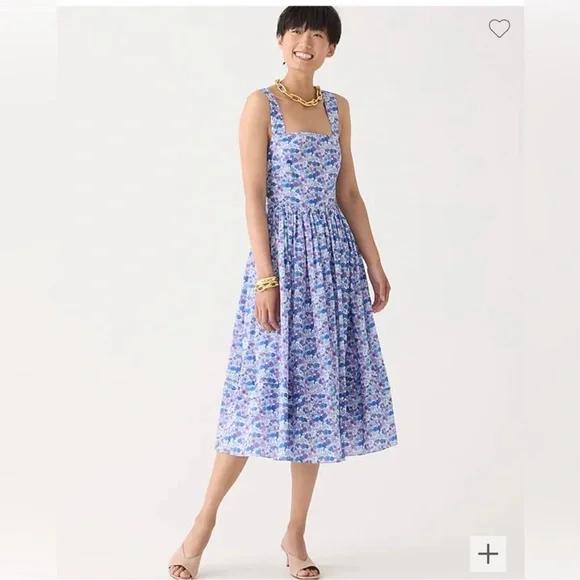 J.Crew NWOT Liberty fabric 💯 percent cotton w/pockets & adjustable straps sz16 - Picture 2 of 10